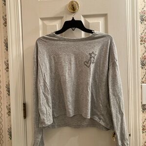 Aerie Gray Long Sleeve Graphic Shirt